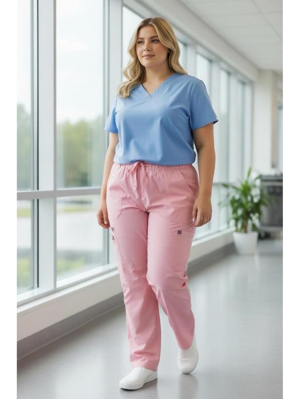 Koi Tech Womens Medical Scrub Pants Pink 3XL NWT